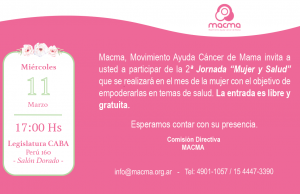 Se viene la 2ª Jornada “Mujer y Salud”