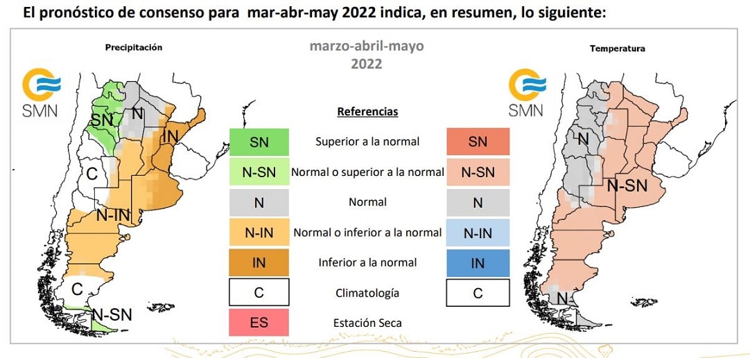 El pronóstico del SMN para el 2022